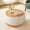 Beige, variant on Noble House 29" Round Storage Ottoman with Reversible Wood Tray Lid and Base, Chenille Upholstered Footrest, Beige