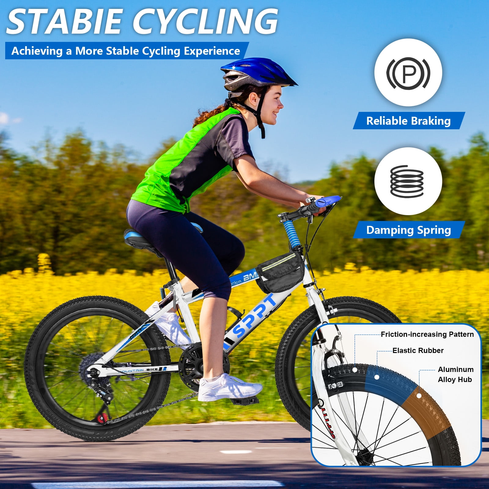 20-24 inch Bike,6-Speed Mountain Bike for Men Women Boys Girls,Comfort Saddle,Blue