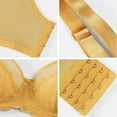 thumbnail image 4 of Fatuov Lace Wire Bras for Women Solid Color Comfort Bra for Casual, Push Up Full Coverage Supportive Lightly Lined Bra 44F, Yellow, 4 of 5