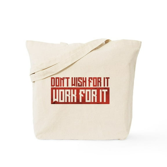 CafePress - Don't Wish For It Red Tote Bag - Unisex Canvas Tote Bag, Beige, 1-Piece