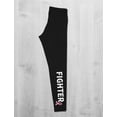 thumbnail image 6 of Tstars Breast cancer awareness legging ribbon fighter Fighter Black Medium, 6 of 6
