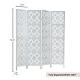 thumbnail image 5 of Roundhill Furniture Quarterfoil infused Diamond 4-Panel Room Divider in Silver, 5 of 5