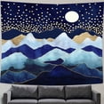thumbnail image 2 of Tapiz de pared con paisaje dorado y luna de montaña, 150 x 150 cm, 2 of 2