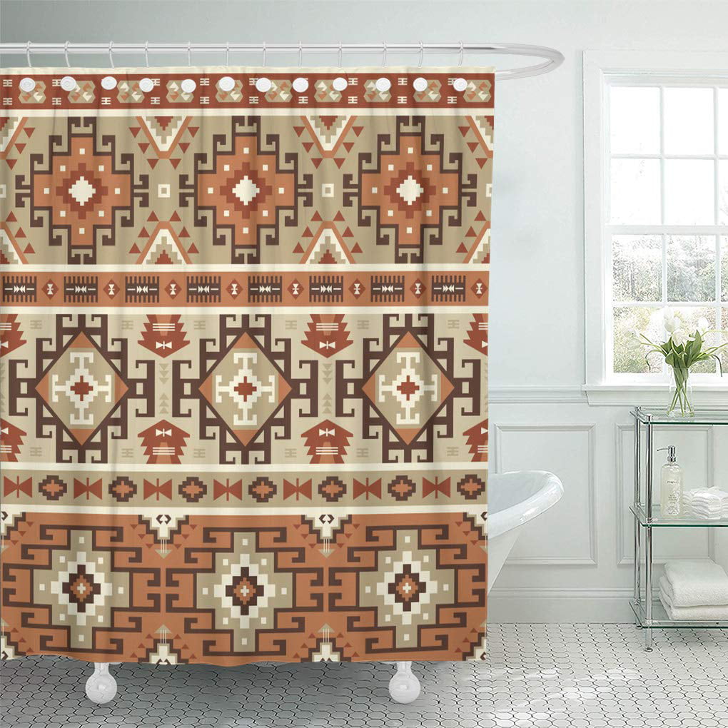Yusdecor Beige Abstract Ethnic Pattern Brown American Antique Aztec Bathroom Decor Bath Shower Curtain 60x72 Inch Walmart Canada
