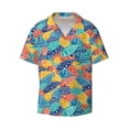 thumbnail image 2 of Lsque Colorful Fish 1 print Men's Cuban Collar Short Sleeve Shirt Summer Beachwear Casual Button Down Fashionable Vacation Leisure Shirt-XX-Large, 2 of 7