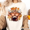 thumbnail image 2 of Fall Highland Cow T-Shirt, Messy Bun Howdy Tee with Autumn Vibes, 2 of 6