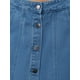 thumbnail image 5 of Falda de mezclilla para mujer Inspire Chic, con botones en la parte delantera, abertura, cintura alta, corte en A, con bolsillos, falda midi de mezclilla, talla 2XL, color azul, 5 of 6