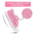 thumbnail image 2 of Bocca Kid's Walking Sneakers Pink Glitter Girls Canvas Shoes Size 12, 2 of 6