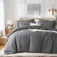 thumbnail image 3 of Davulos Twin Size Comforter Set Dark Grey,5 Pieces Bed in a Bag for All Seasons,Soft Lightweight Bedding Sets with Comforter, Sheet, Pillowcases & Shams, 3 of 8