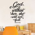 thumbnail image 3 of God Is Within Her She Will Not Fall - Psalm 46:5 Bible Verse Vinyl Wall Art Wall Decal Wall Sticker For Home Wall Décor Room Bedroom Nursery Living Room Wall Decoration Design Size (40x40 inch), 3 of 3