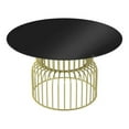 thumbnail image 3 of Furniture of America Trila Glass Top Round Dining Table in Gold, 3 of 6