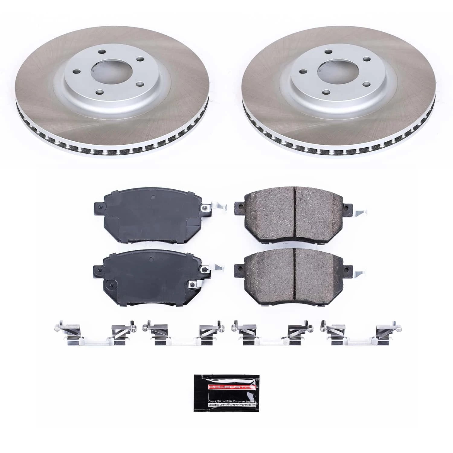 PowerStop Front Semi-Coated Rotor and Low-Dust Ceramic Brake Pad Kit SC091