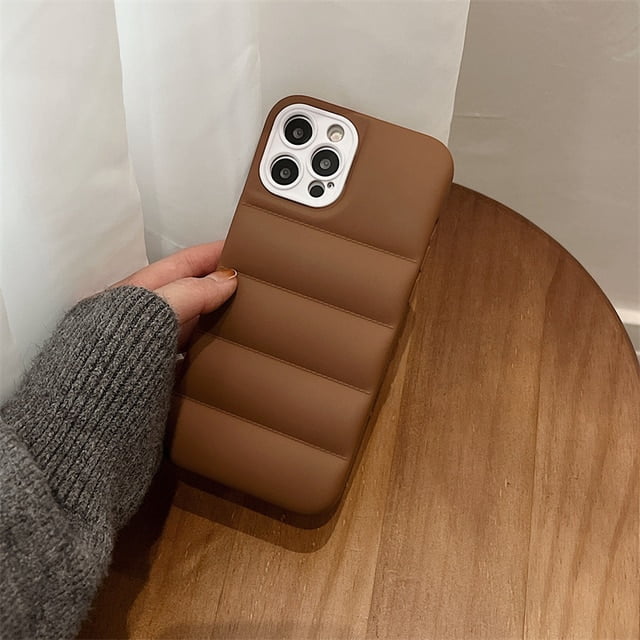 Luxury Matte The Puffer Case For Iphone 11 12 13 Pro Xs Max X Xr 7 8 Plus Down Jacket Mobile
