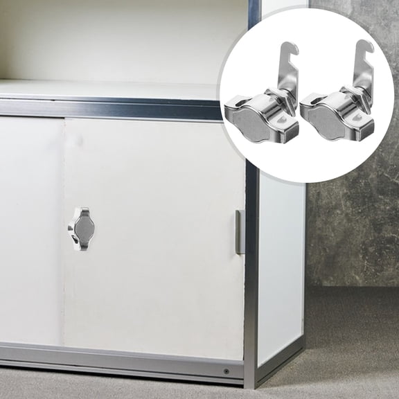 WHAMVOX 2 Pcs Filing Cabinet Lock Staff 4.50X4.00X2.50CM Silver