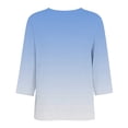 thumbnail image 3 of 3/4 Sleeve Womens Tops V Neck T-Shirts Spring 2026 Dressy Casual Blouses Sky Blue L, 3 of 4