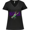 thumbnail image 3 of Inktastic NOLA Mardi Gras Crayfish in Purple Women's Plus Size V-Neck T-Shirt, 3 of 5