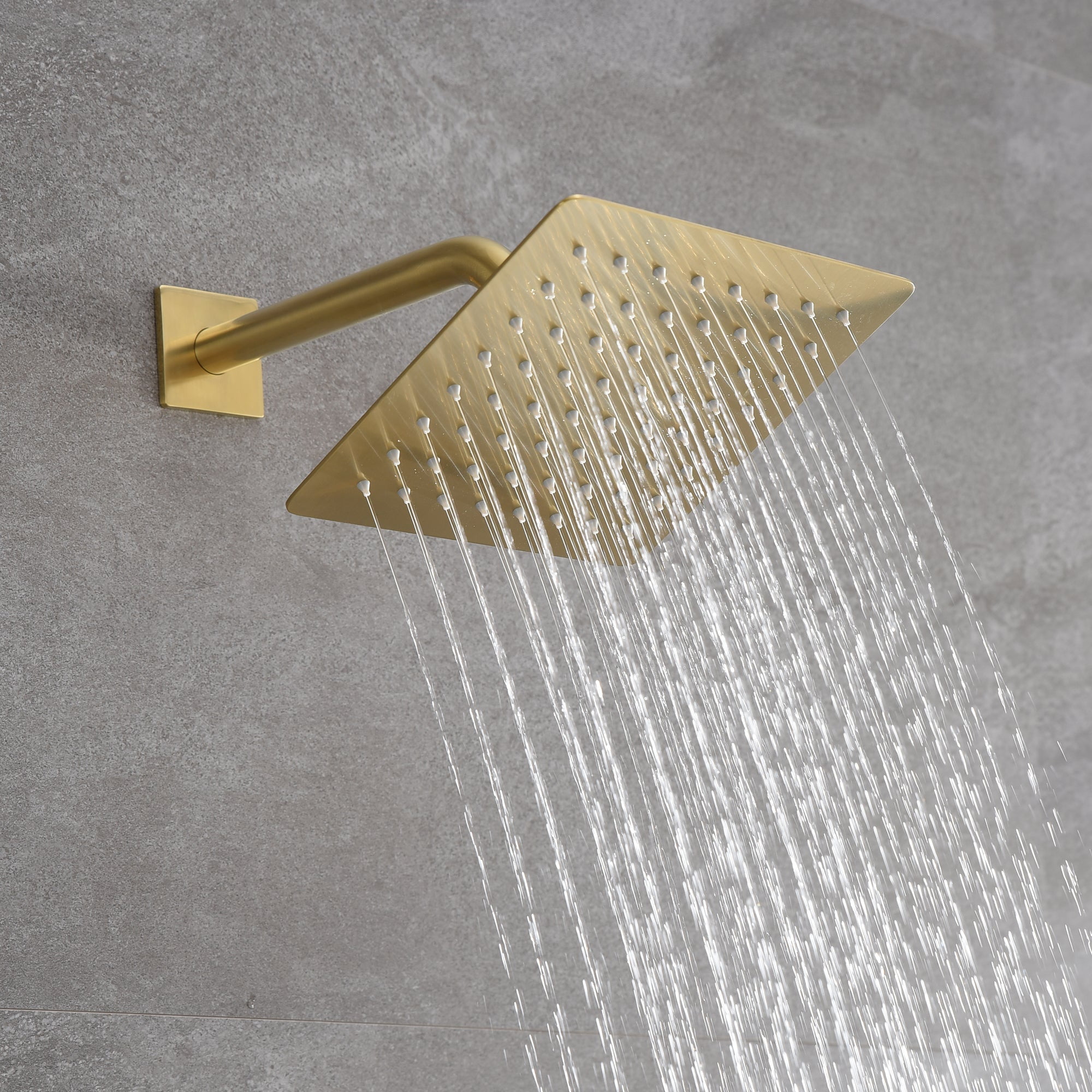 Brushed Gold Tub Shower Faucet with Waterfall Tub Spout and Pressure Balance Valve