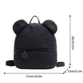 thumbnail image 3 of Xfvqtps Unisex Plush Backpack Cute Mini Kawaii Bear Ears Lamb Wool Adjustable Strap Lightweight Portable Bag Black, 3 of 8