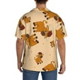 thumbnail image 7 of PAYOHTO Cartoon Buffalo Mens Hawaiian Casual Short-sleeved Shirt Tropical Summer Beach Button Down Shirts, 7 of 7
