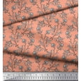thumbnail image 3 of Soimoi Silk Fabric Leaves & Floral Block Printed Craft Fabric by The Yard 42 Inch Wide, 3 of 3