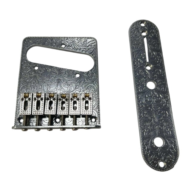 lionlar Saddle Bridge Plate Sturdy Hardtail Bridge for Musical Instrument silver
