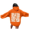 thumbnail image 1 of WEAIXIMIUNG Sweatshirts à Col Rond Femmes Graphique Plage Dieu Écrit Encore Votre Histoire Sweatshirts Graphiques à Capuche Surdimensionnés Pull Décontracté Manches Longues à Capuche avec Poches, 1 of 5