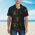 thumbnail image 2 of Zufioo Mardi Gras Carnival Hawaiian Shirt for Men,Beach Shirts Tropical Vacation Shirts,Sleeve Casual Button Down Shirt with Pocket for Travel,Beach,Party,daily,Medium, 2 of 7
