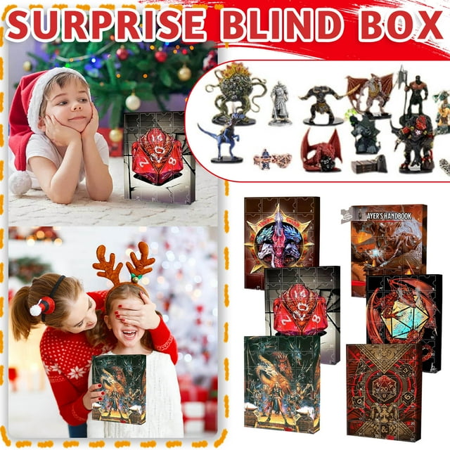 Dungeons and Dragons Advent Calendar DND Advent Calendar 2024 for Game Lover, 2024 New Navidad Countdown Calendar, Dungeon and Dragons Pathfinder RPG DND Gifts for Tabletop Decoration