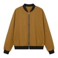 thumbnail image 4 of Wxolcjlv Women's Boxy Bomber Jackets Full Zip Color Blocking Outerwear Lightweight Regular Fit Tops, 4 of 4