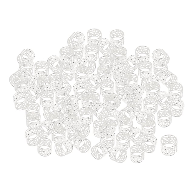 100 Uds para Dread Locks patrón hueco moda decorativa ajustable Plata jinwen cuentas de rastas