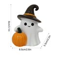 thumbnail image 4 of Resin Ghost Figurine with Pumpkin for Halloween Tabletop Decor, Cute Ghost Statue for Home Office Tiered Tray Shelf Display, Fall Party Ornament for Christmas New Year Gift (1 Pcs), 4 of 7