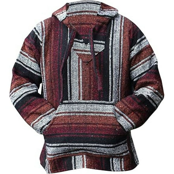 MEZZALL Mexican Tribal Style Patchwork Printed Comfortable Hooded Long Sleeved Men'S Hoodie Sweatshirt Pullover Winter Breathable Fall Aesthetic Tops