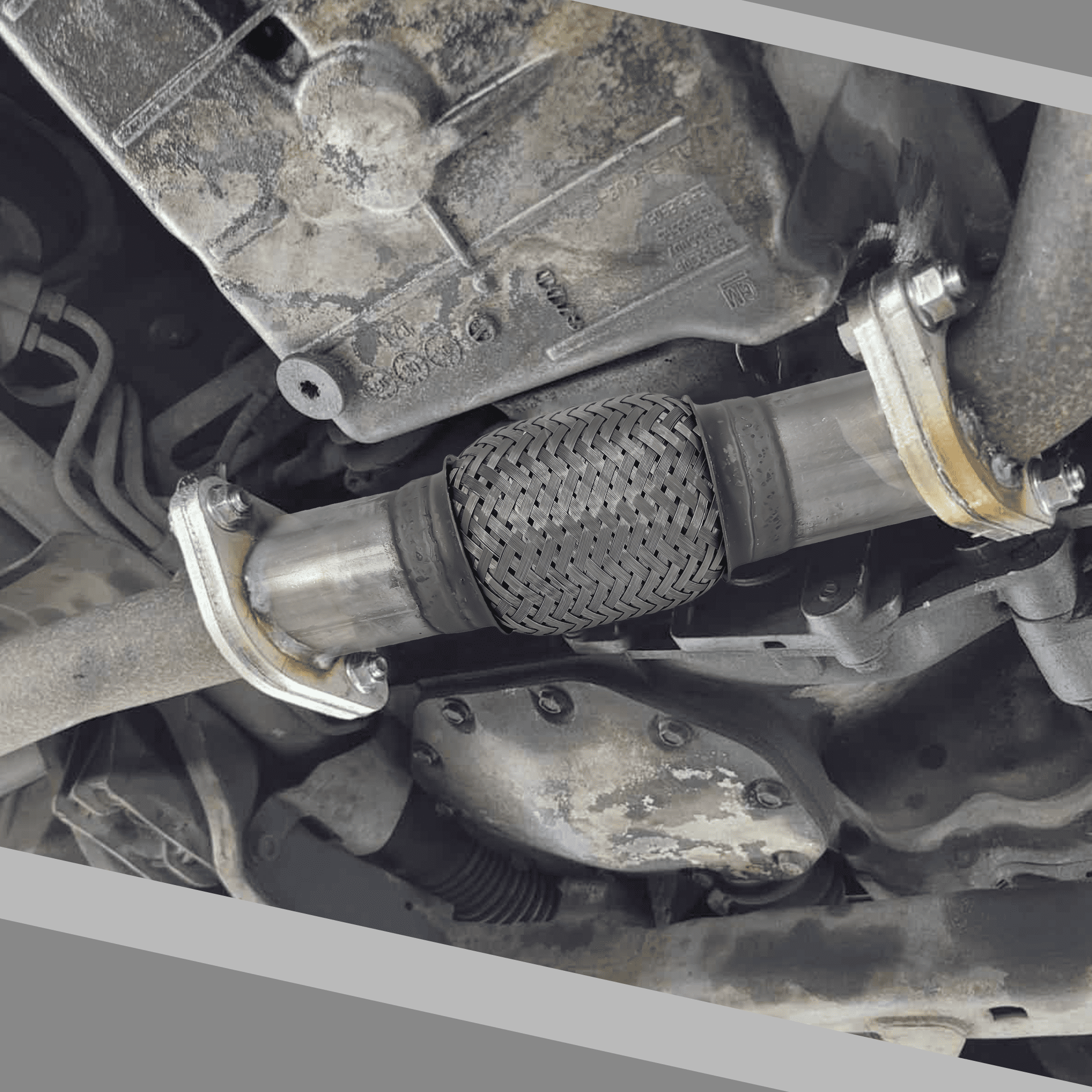 Monlion 51 x 70 Exhaust Flex Pipe | Double Braided Stainless Steel | Universal Weld-On Replacement