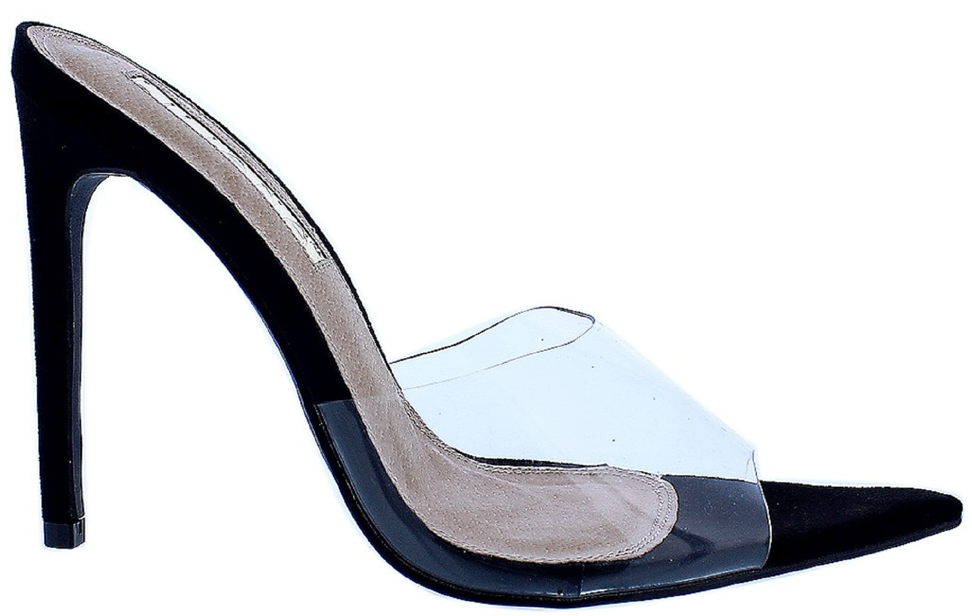 clear pointed open toe heels