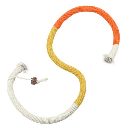 Cotton Rope Cat Scratcher Rope Toy Bite-resistant Chewing Cat Toy Interactive Cat Teaser Wand String Pet Teaser Teething Toys Orange