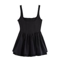 thumbnail image 6 of QHFBli Women's Square Neck Ruffle Mini Dress Drop Waist Corset Short Party Dresses, 6 of 6
