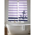 thumbnail image 6 of Anchor Purple Semi Sheer Curtains 72 Inch Length 2 Panels Set, Modern Navy Blue White Striped Nautical Sheer Kitchen Curtain Privacy Voile Window Curtain for Living Room Bedroom Rod Pocket Drapes, 6 of 7