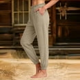 thumbnail image 5 of GUACER Womens Lounge Pants Cotton Linen Elastic High Waisted Pockets Joggers Pants, 5 of 5