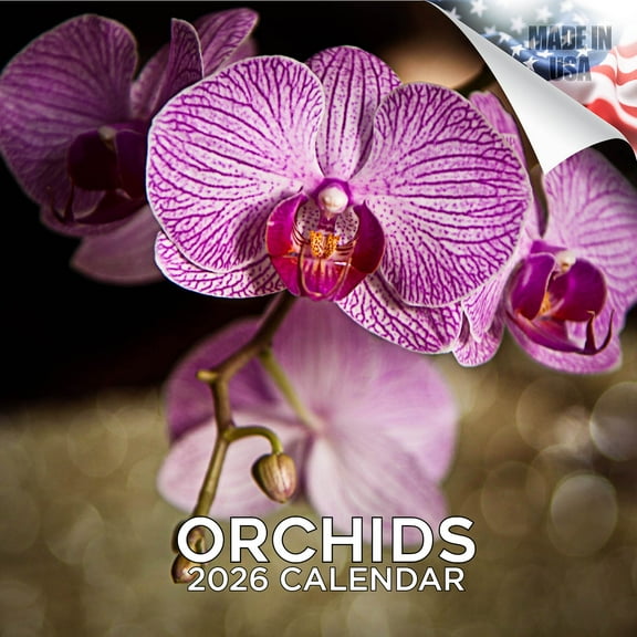 2025 2026 Orchids Calendar - Scenic Monthly Wall Calendar - 12 x 24 Open - Thick No-Bleed Paper - Giftable - Academic Teacher's Planner Calendar Organizing & Planning - Made in USA