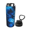 thumbnail image 2 of Yiaed Blue Fire Cool Wolf Print Sports Insulated Kettle Bottle Reusable Stainless Steel Insulated Cup, Outdoor Portable Casual Stainless Steel Insulation Cup, 2 of 7