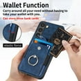 thumbnail image 5 of Compatible with Samsung Galaxy A25 5G, Classic Card Slots 360 Rotating Finger Ring Kickstand PU Leather + TPU Frame Magnetic Closure Back Case Cover for Samsung Galaxy A25 5G, Blue, 5 of 9
