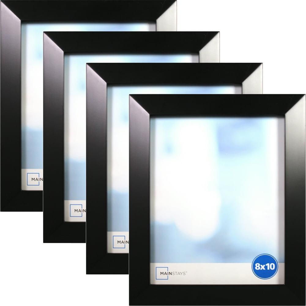 Mainstays Bevel Wide Black 8" x 10" Picture Frame, Set of 4 - Walmart