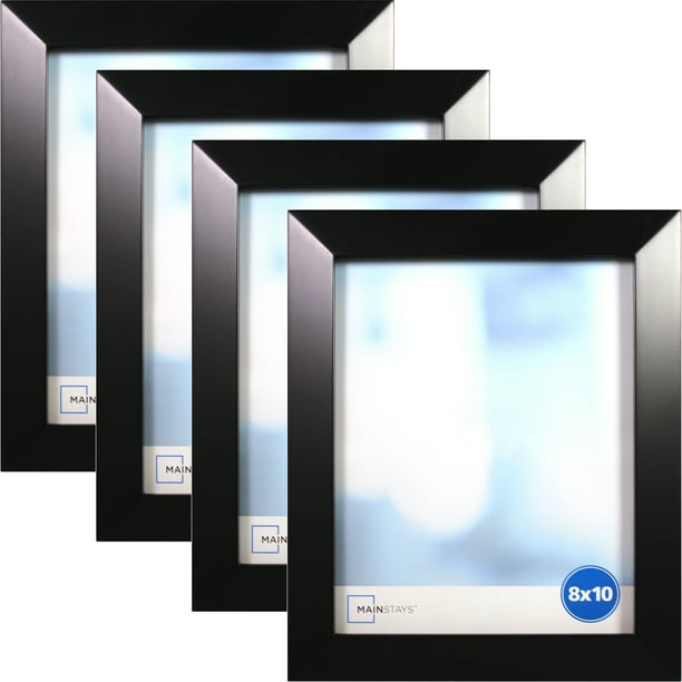 Mainstays Bevel Wide Black 8" x 10" Picture Frame, Set of 4 Walmart