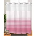 thumbnail image 2 of No Hook Shower Curtains, Pink White Ombre Standard Bathtub Curtains with Snap in Liner, Romantic Funny Abstract Striped Lines Waterproof Washable Fabric Bathroom Shower Curtain Sets, 72" x 72", 2 of 7