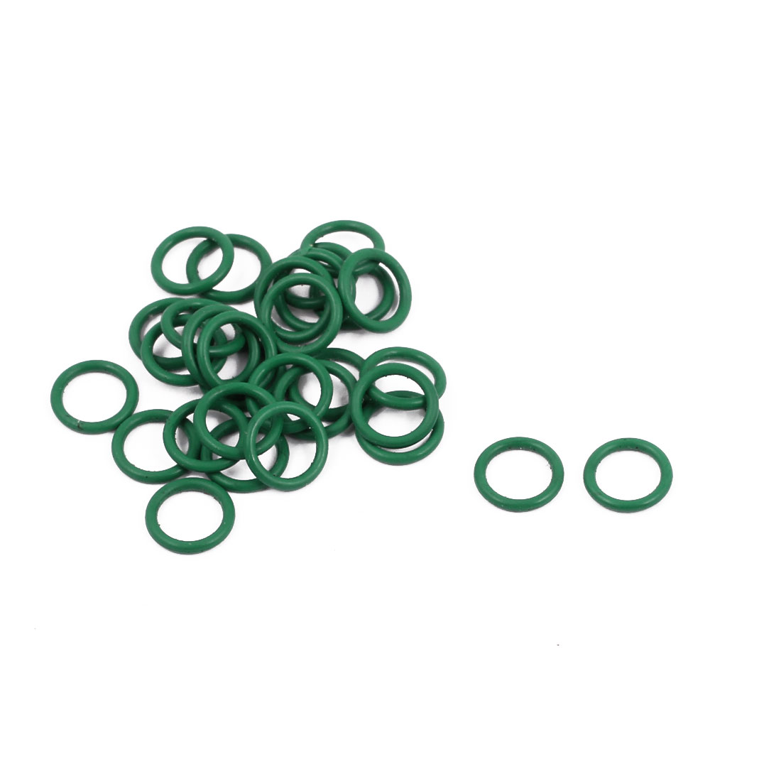 30Pcs 7mm x 1mm FKM Orings Heat Resistant Sealing Ring Grommets Green