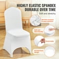 thumbnail image 5 of KFFKFF Stretch Spandex Folding Chair Covers, Universal Fit with Arched Front Design, Removable and Washable Slipcovers for Events, Weddings, Banquets, Parties, Celebrations, and Dining (100PCS White), 5 of 9