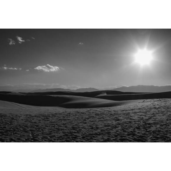 Sun overhead the gypsum dunes of White Sands National Monument; Alamogordo, New Mexico, United States of America Poster Print by Blake Kent (38 x 24) # 12600732