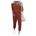 thumbnail image 1 of Conjunto Deportivo PRETTYGARDEN 2025 Mujer Dos Piezas para Casa Rojo Ladrillo Talla S, 1 of 6