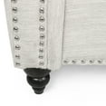 thumbnail image 4 of Noble House Viewland Fabric Pillowback 3 Seater Sofa with Nailhead Trim, Beige and Dark Brown, 4 of 7