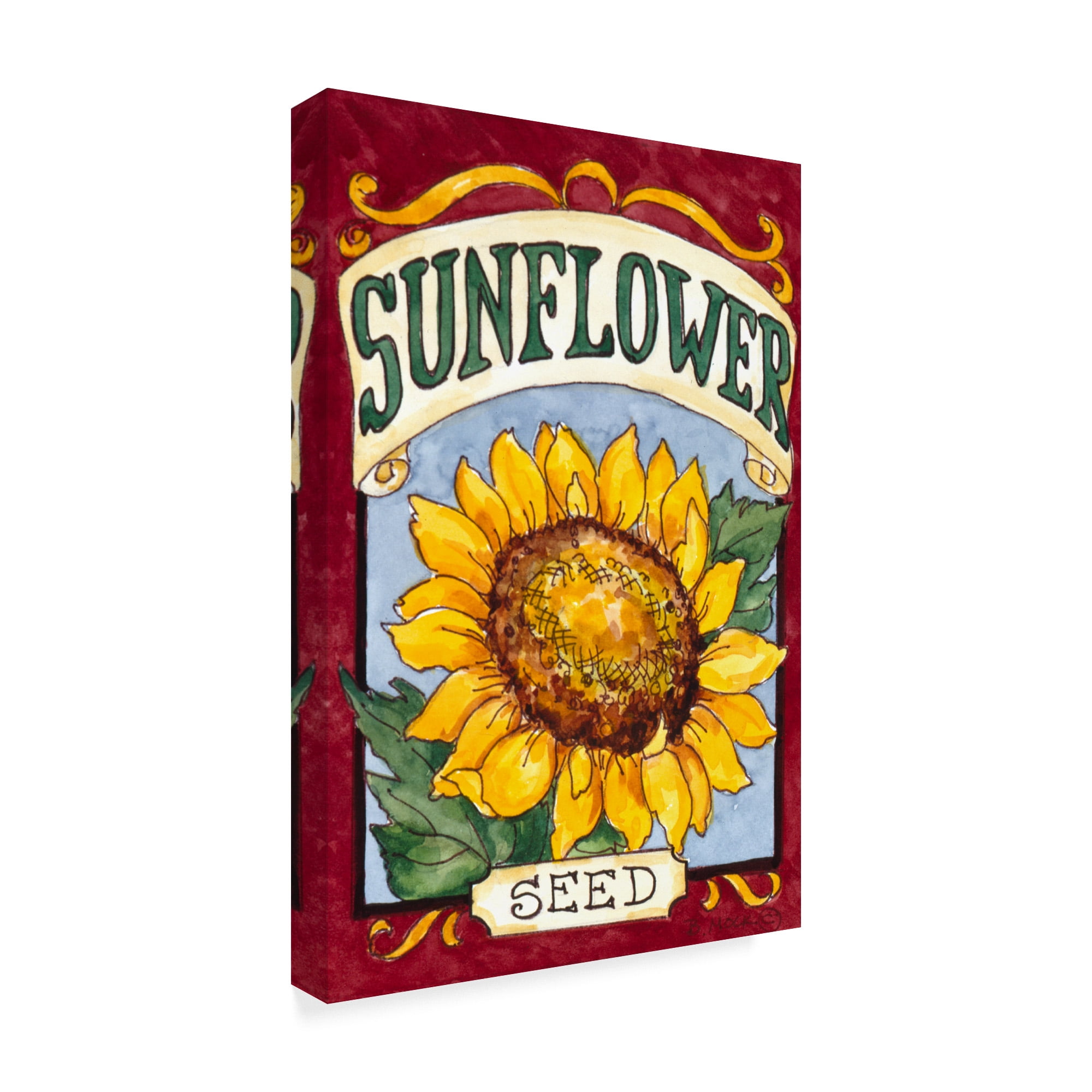 Trademark Fine Art 'Large Sunflower Seed Packet' Canvas Art by Barbara Mock